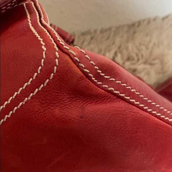 Auth Celine Boogie Red Leather Handbag - Picture 13 of 16